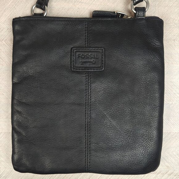 Vintage Fossil Black Leather Crossbody Purse With Card Compartments - Picture 2 of 10